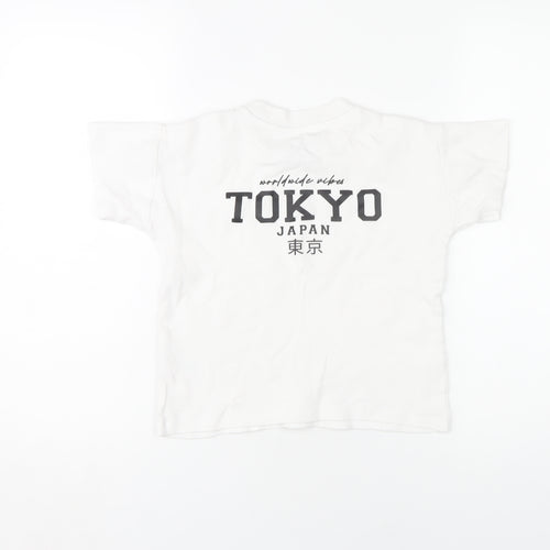 URBN-DEPT Boys White Tokyo Graphic T-Shirt, Size 7 Years