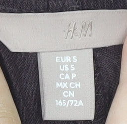 H&M Women's Brown Trousers - Size S, Elastic Waist, Casual