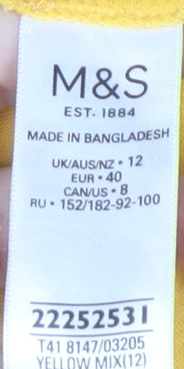 Marks & Spencer Women's Yellow Surf T-Shirt, Size 12