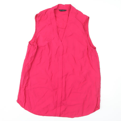 ET VOUS Women's Pink Sleeveless Blouse - Size 12