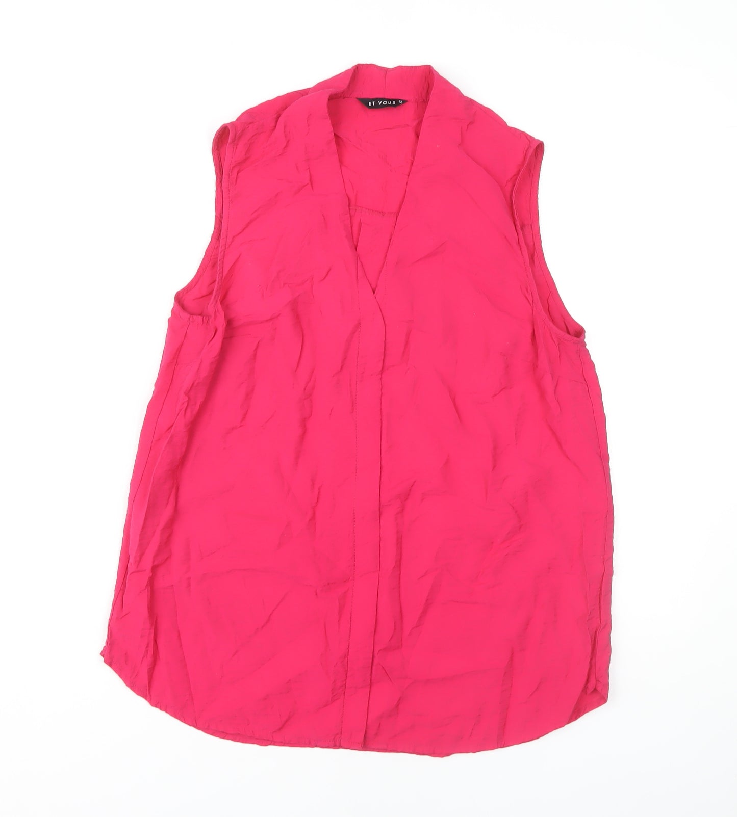 ET VOUS Women's Pink Sleeveless Blouse - Size 12