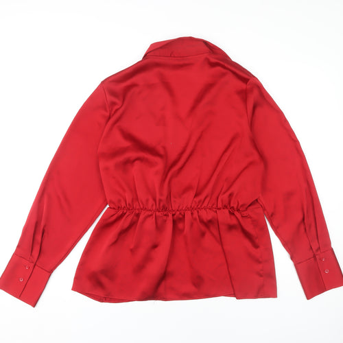 Marks and Spencer Red Wrap Blouse, Size 14, Women