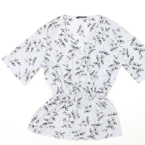 New Look Women's Floral Wrap Blouse - Size 10