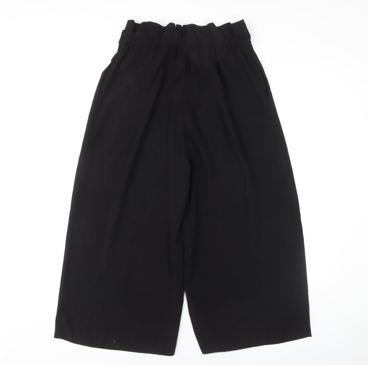 Zara Women Black Trousers, Size M, Polyester Blend