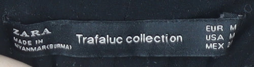 Zara Women Black Trousers, Size M, Polyester Blend
