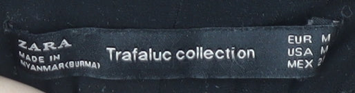 Zara Women Black Trousers, Size M, Polyester Blend