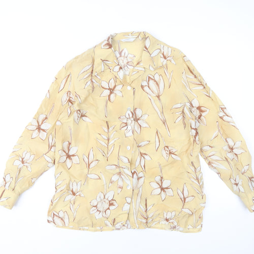 Marks and Spencer Women Yellow Floral Blouse Size 12