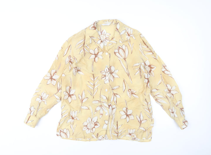 Marks and Spencer Women Yellow Floral Blouse Size 12