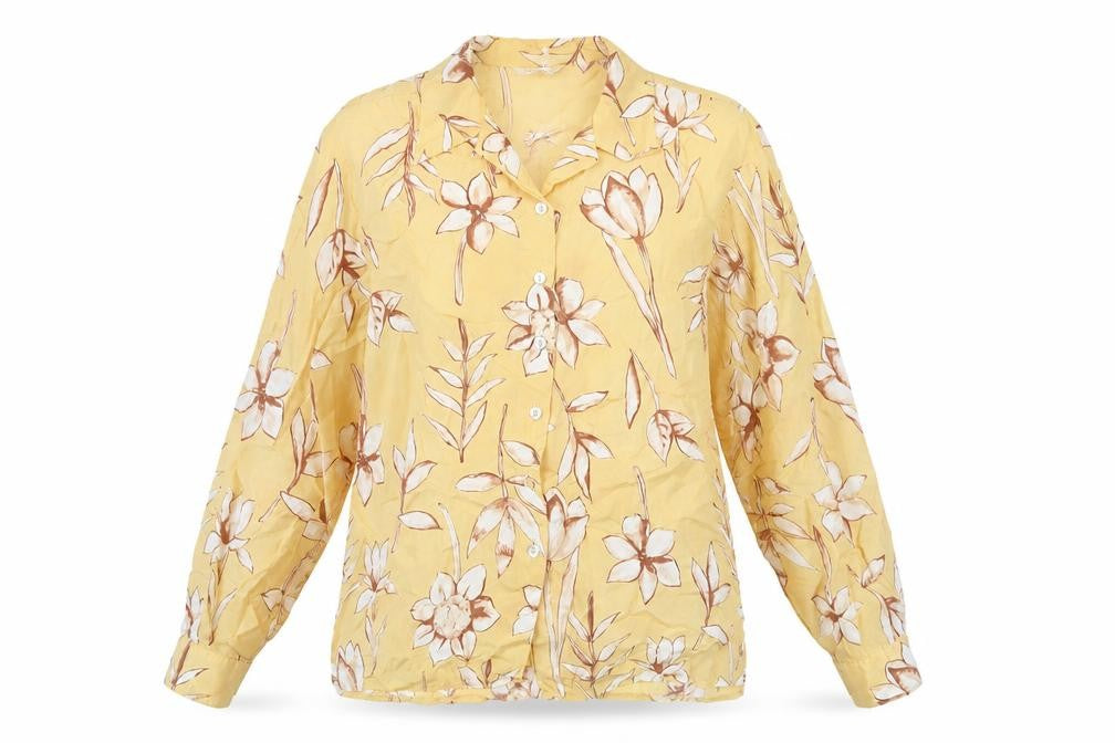 Marks and Spencer Women Yellow Floral Blouse Size 12