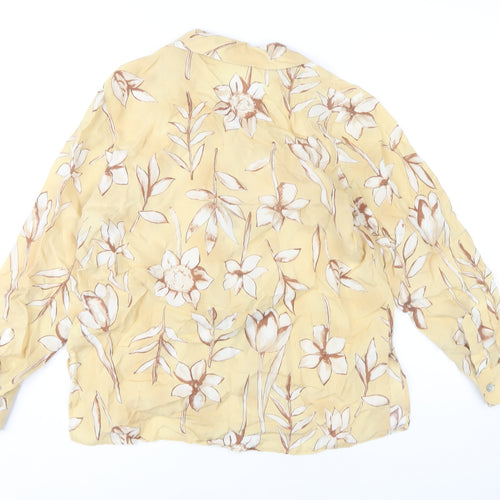 Marks and Spencer Women Yellow Floral Blouse Size 12
