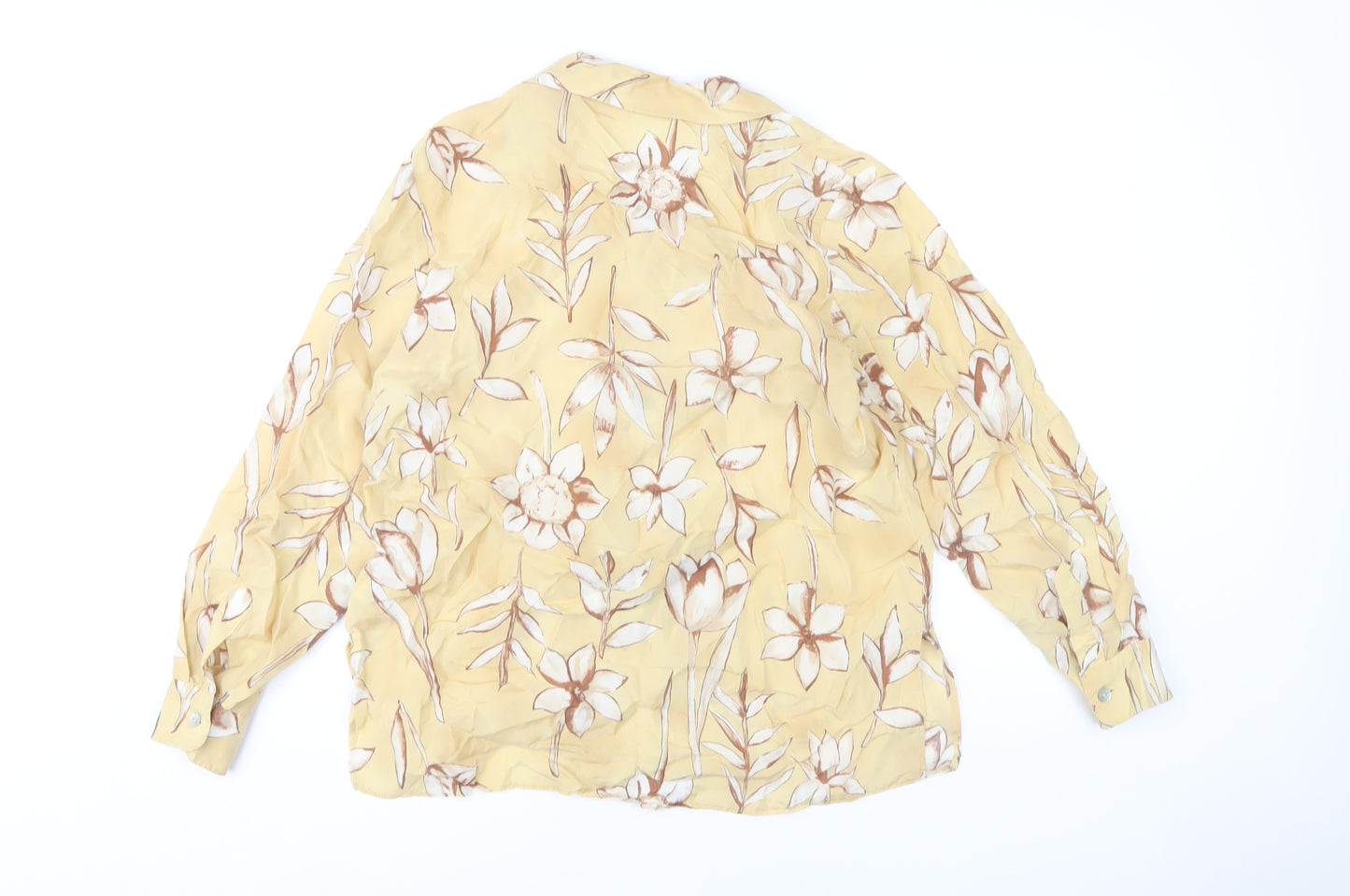 Marks and Spencer Women Yellow Floral Blouse Size 12