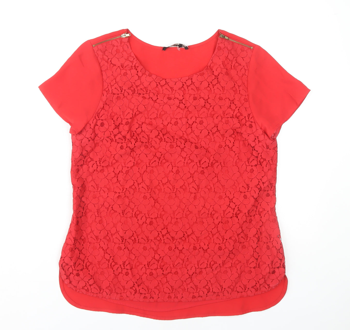Oasis Women's Red Lace Blouse, Size 12