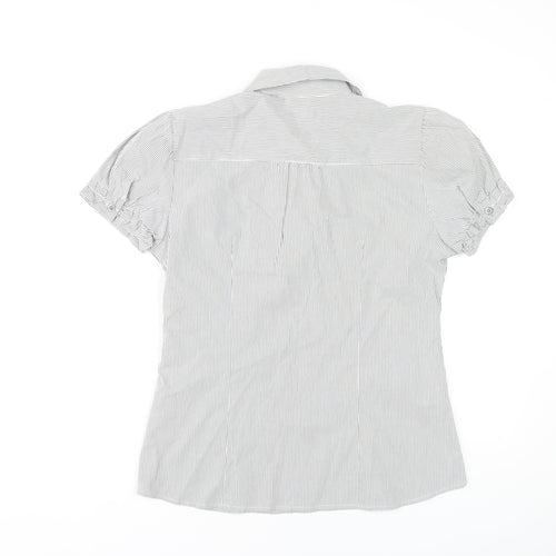 Next Women's Grey Striped Blouse, Size 12, New
