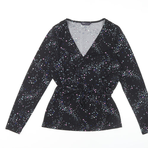 Marks and Spencer Women's Black Wrap Top