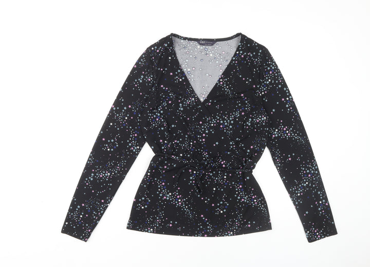 Marks and Spencer Women's Black Wrap Top