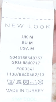 New Look Women's Beige M Open-Knit Pullover Jumper