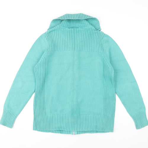 Marks and Spencer Women's Green Full Zip Jumper Size 18