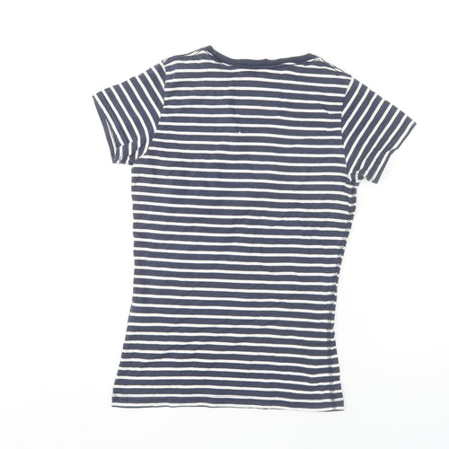 SuperDry Women's Blue Striped Slim Fit T-Shirt - S