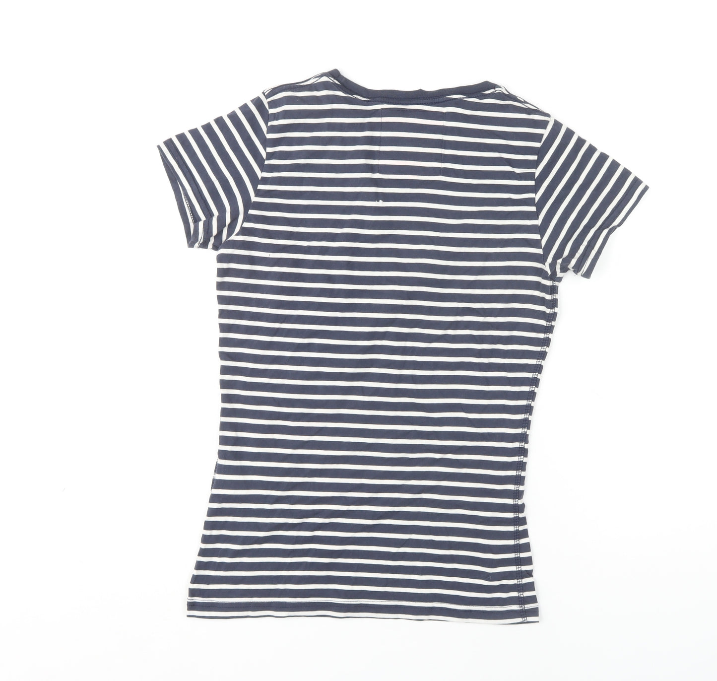 SuperDry Women's Blue Striped Slim Fit T-Shirt - S