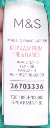 Marks and Spencer Women's Green Pullover Jumper Size 8