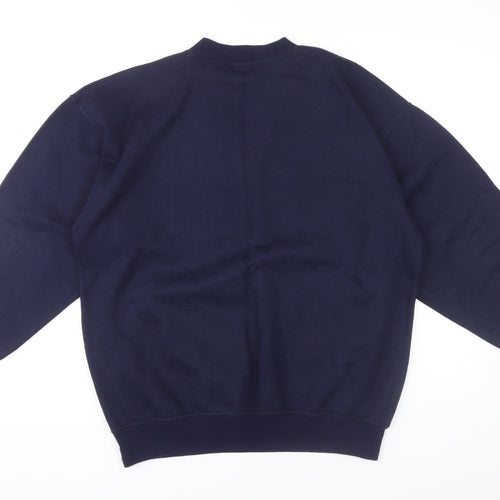 Whytes Men's Blue V-Neck Logo Sweatshirt M