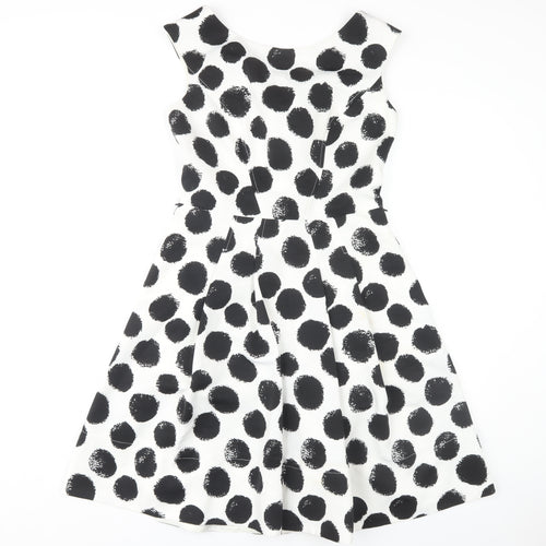 Roman Women's Black & White Polka Dot Fit & Flare Dress Size 10