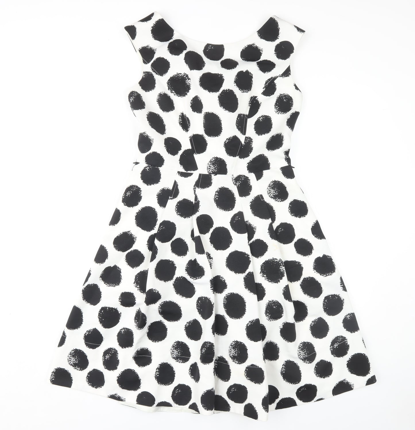 Roman Women's Black & White Polka Dot Fit & Flare Dress Size 10