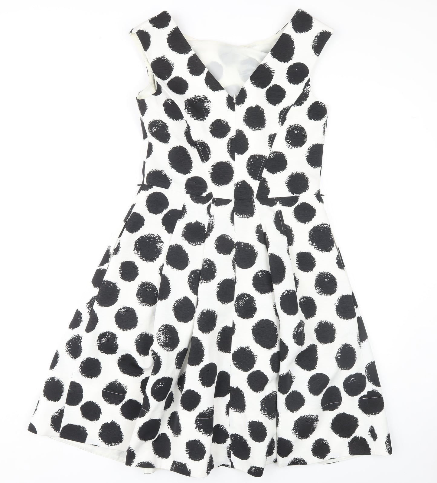 Roman Women's Black & White Polka Dot Fit & Flare Dress Size 10