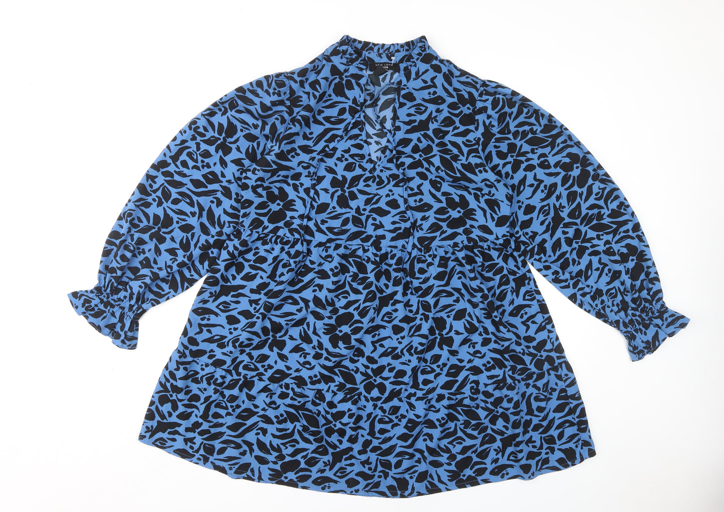 New Look Women's Blue Animal Print Dress Size 10