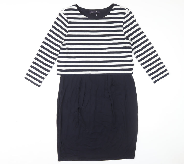 Marks and Spencer Women's 3/4 Sleeve Striped Dress, Size 12