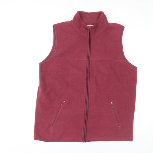 EWM Women's Red Fleece Waistcoat L Full Zip Sleeveless