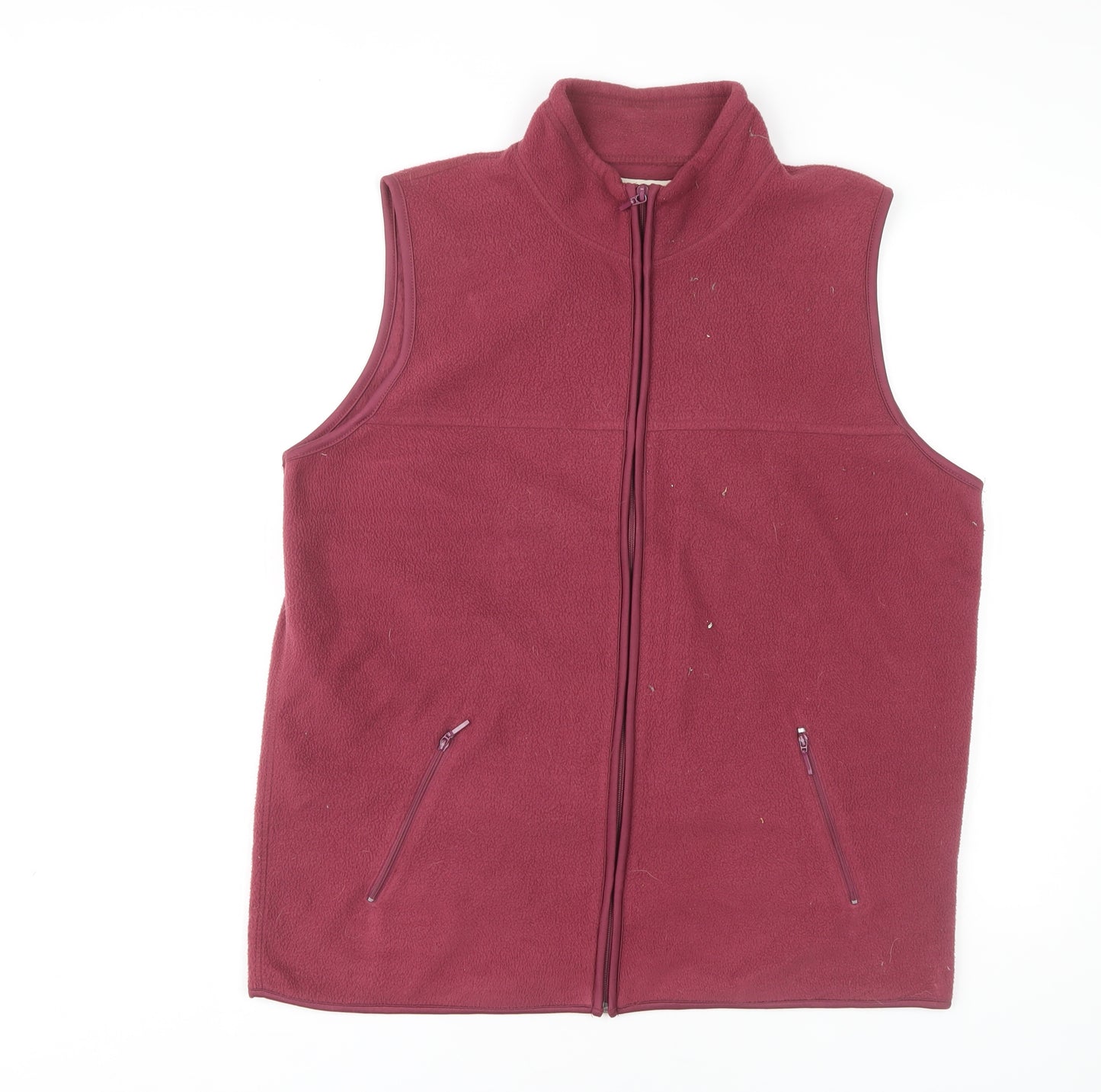 EWM Women's Red Fleece Waistcoat L Full Zip Sleeveless