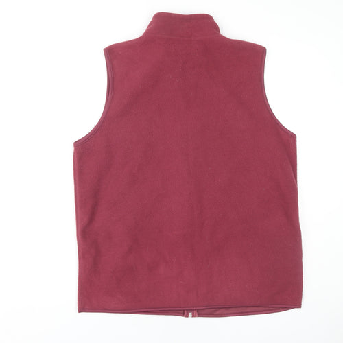 EWM Women's Red Fleece Waistcoat L Full Zip Sleeveless
