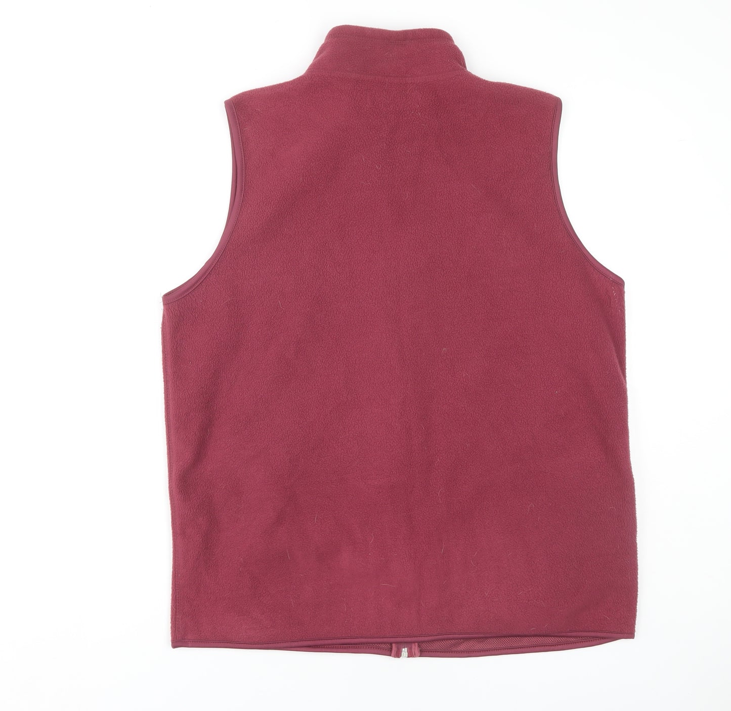EWM Women's Red Fleece Waistcoat L Full Zip Sleeveless