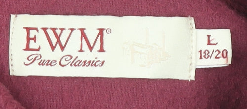 EWM Women's Red Fleece Waistcoat L Full Zip Sleeveless