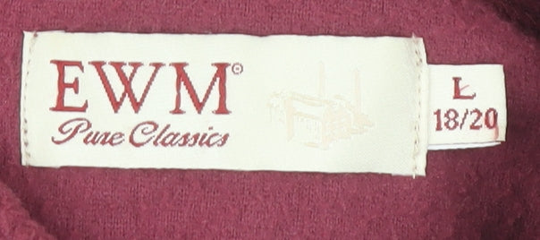 EWM Women's Red Fleece Waistcoat L Full Zip Sleeveless