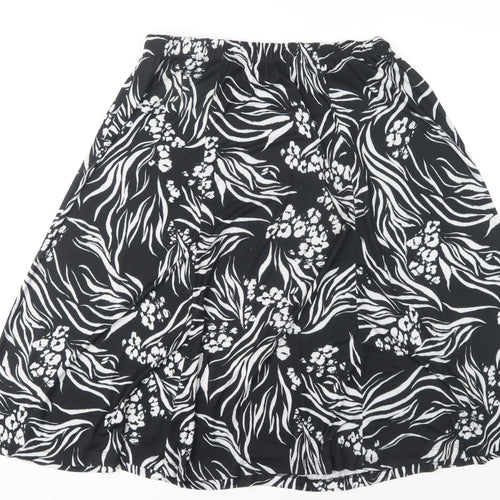 Damart Women's A-Line Floral Skirt, Black, Size 22