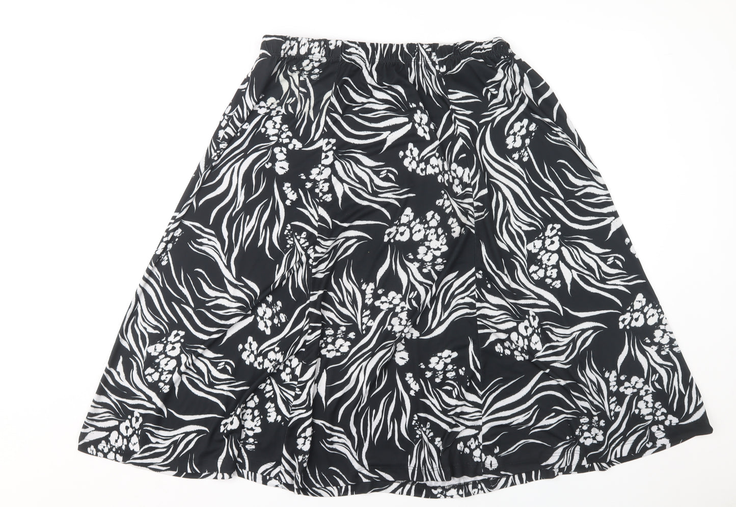 Damart Women's A-Line Floral Skirt, Black, Size 22