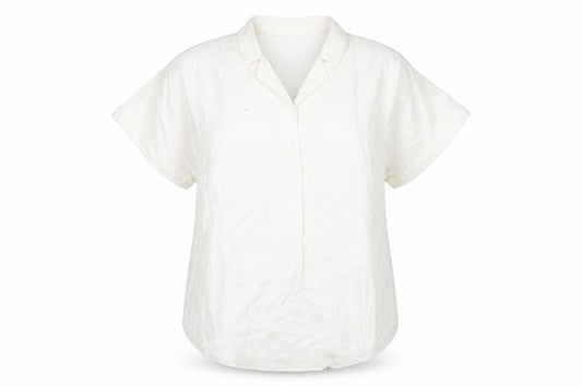 Front view of Marks & Spencer Women's Ivory Button-Up Shirt, size 16
