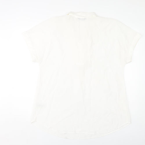 Marks and Spencer Women's Ivory Button-Up Shirt, Size 16