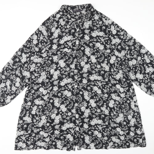 Marks and Spencer Women Black Floral Dress Size 24