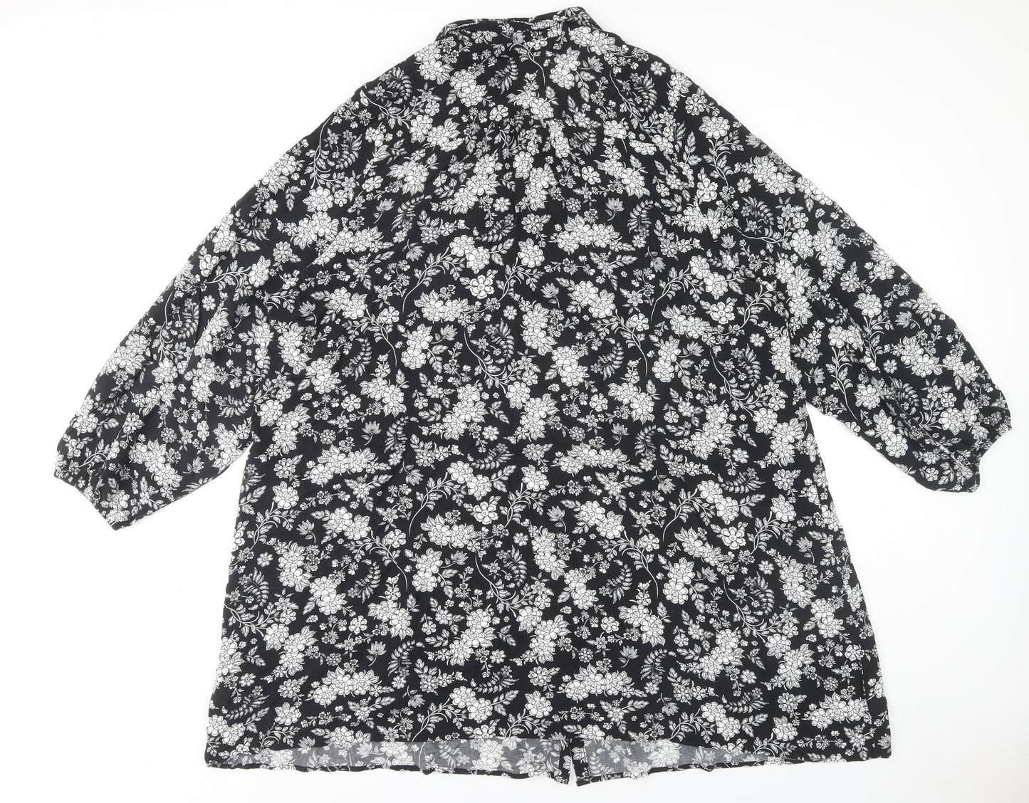 Marks and Spencer Women Black Floral Dress Size 24