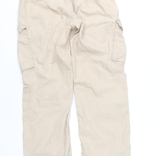 H&M Women's Beige Cargo Trousers Size 12 Elastic Waist