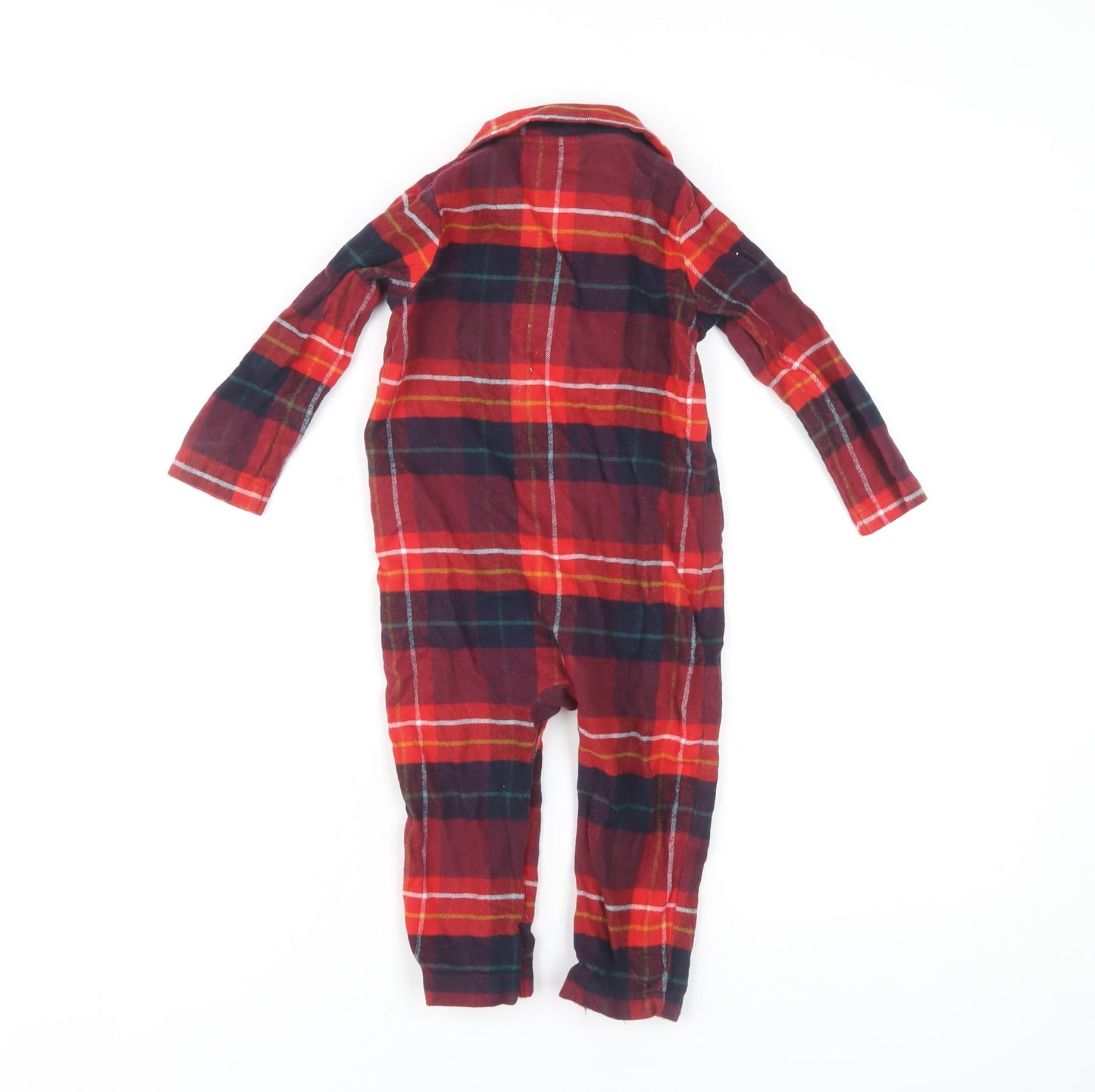 Next Unisex Baby Red Plaid Long Sleeve Babygrow 12-18 Months