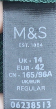 Marks and Spencer Women's Green Sheath Dress, Size 14