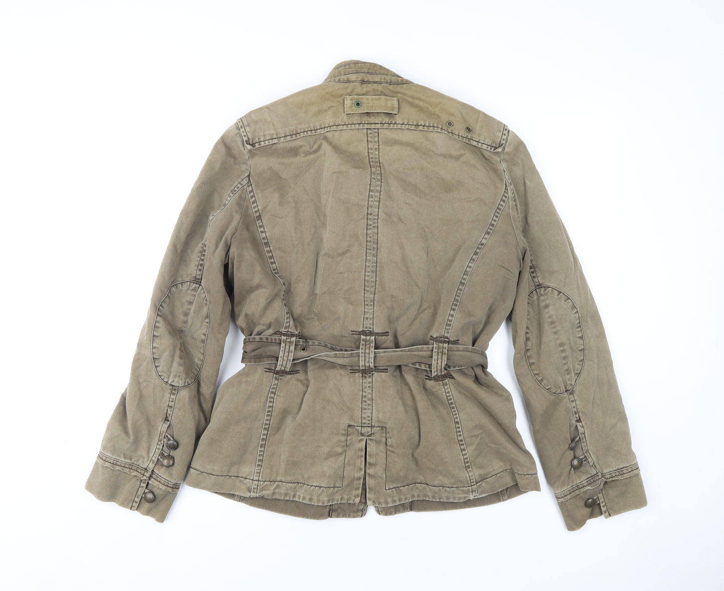 Next Women's Brown Canvas Belted Jacket Size 14