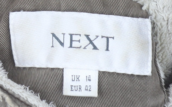 Next Women's Brown Canvas Belted Jacket Size 14