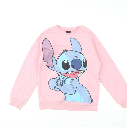 Disney Primark Girls Pink Stitch Sweatshirt 11 Years Pullover