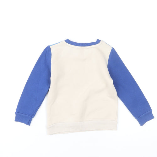 Urban Rascals Boys Beige Blue Sweatshirt 2 Years Pullover