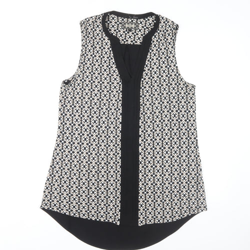 Next Women's Black Geometric Sleeveless Top Size 14